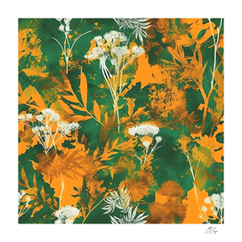 Golden Botanical Abstract