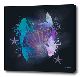 mermaids blue & purple