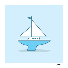 Blue Salboat