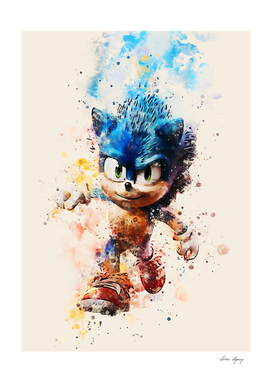 sonic hedgehog watercolor