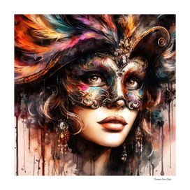 Watercolor Carnival Woman #6