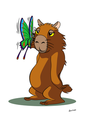 CAPYBARA AND BUTTERFLY