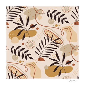 Earth Tone Abstract Floral Pattern