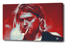Kurt Cobain with Landscape Poster