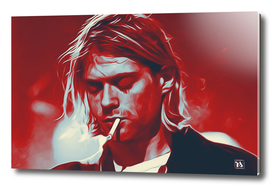 Kurt Cobain with Landscape Poster