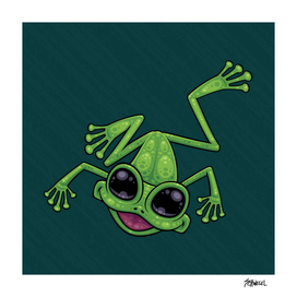 Happy Green Tree Frog