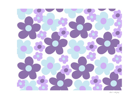 Purple Lavender Blue Daisies Retro Dream #1 #retro #decor