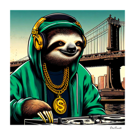 Deejay Sloth in the Middle-Brooklyn Green