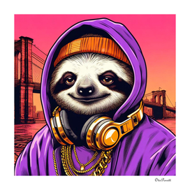 Deejay Sloth in the Middle-Brooklyn Purple
