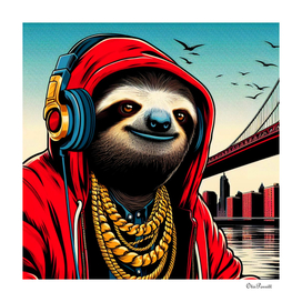 Deejay Sloth in the Middle-Brooklyn Red