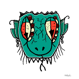Mystic Funny Dragon: Colorful Linear Illustration
