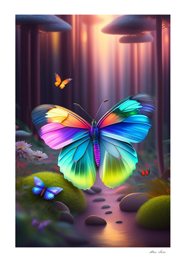 Colorful butterflies poster
