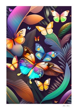 Cute butterflies poster for kids room