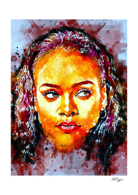 Watercolor Rihanna
