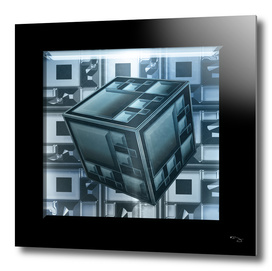 Steel Blue Techno Cube