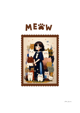 anime arth - cat miaw - cat family portrait