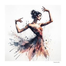 Watercolor Ballet Dancer  #1