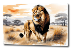Leão rei da selva.