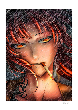 Revy Girl Anime Smoke
