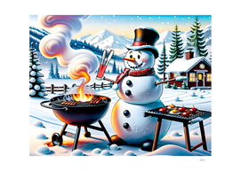 Snowman Grilling