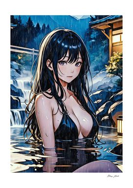 anime woman soaking