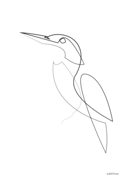 Kingfisher - one line bird