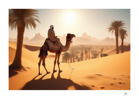 Bedouin his beautiful camel