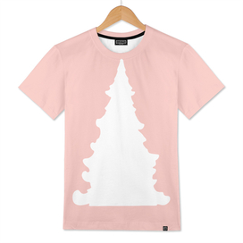 Pink Christmas tree minimalist silhouette background