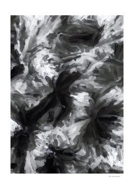 black and white watercolor camouflage painting