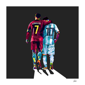 Christiano Ronaldo and Lionel Messi pop art
