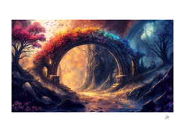 Fantasy Art - Rainbow of flowers
