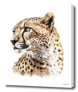 Cheetah Aesthetic Watercolor Painting Portrait