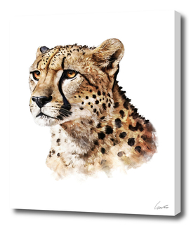 Cheetah Majestic Watercolor Painting Portrait
