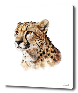Cheetah Majestic Watercolor Painting Portrait