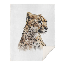 Watercolor Painting Portrait Of A Cheetah