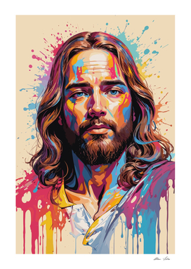 Art Jesus Christ, Colorful Paint dripping
