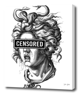 Medusa with eyes censored