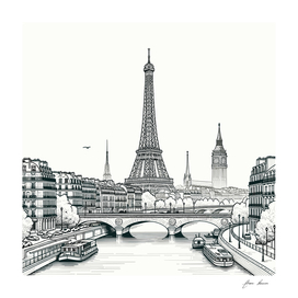 Paris line drawings