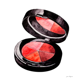Red eye shadow side view