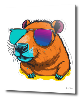 a cool capybara with glasses