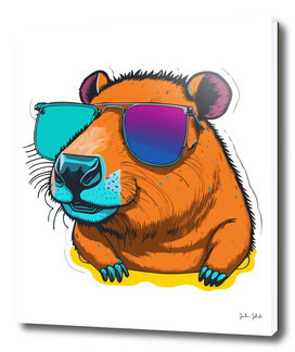 a cool capybara with glasses