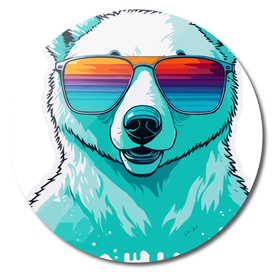 a cool bear with glasses