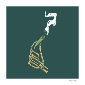 Skull Smoking Cannabis