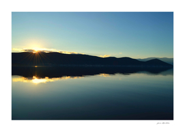 Lake reflection sunset landscape photography