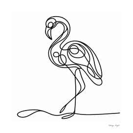 One line, Flamingo, Picasso style