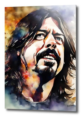 Dave Grohl Close-up Splash Art Watercolor