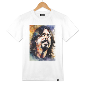 Dave Grohl Close-up Splash Art Watercolor