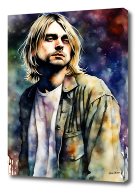 Kurt Cobain Splash Art Watercolor