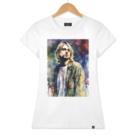 Kurt Cobain Splash Art Watercolor