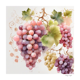 Pink grapes, White grapes, vine
